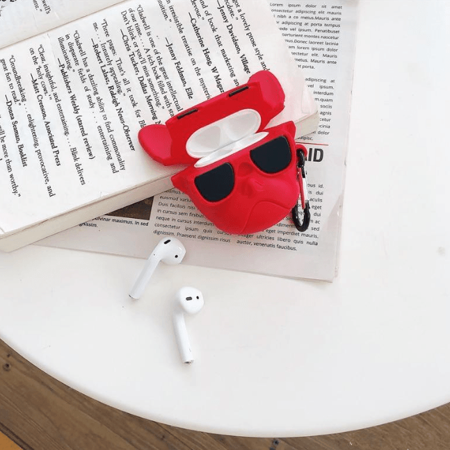 Airpod's Pro 2 Cute Bull Dog Cartoon Silicone Case - Red - Guleel