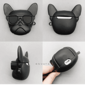 Airpod's Pro 2 Cute Bull Dog Cartoon Silicone Case - Red - Guleel