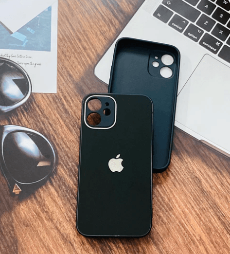 iPhone 12 Mini Premium Glass Finish Case - Black - Guleel