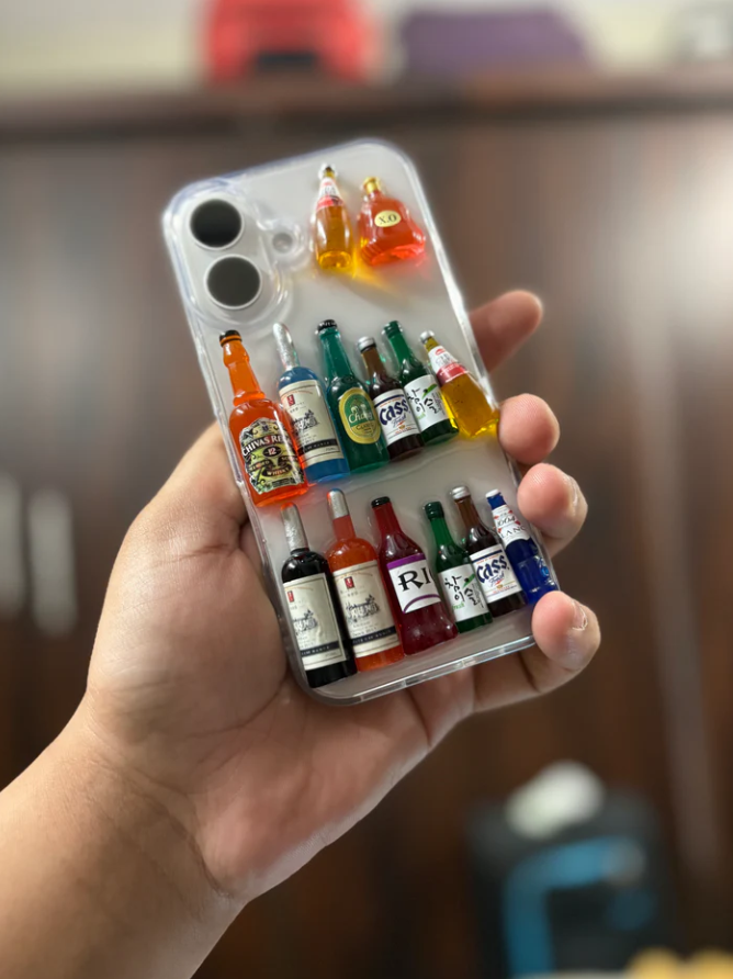 Premium Shockproof 3D Bottle Transparent Back Cover