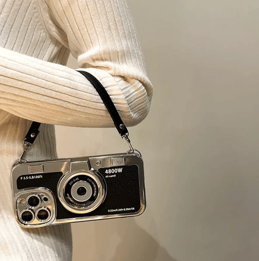 Premium 3D Camera Style Leather Strap Case Cover - Guleel