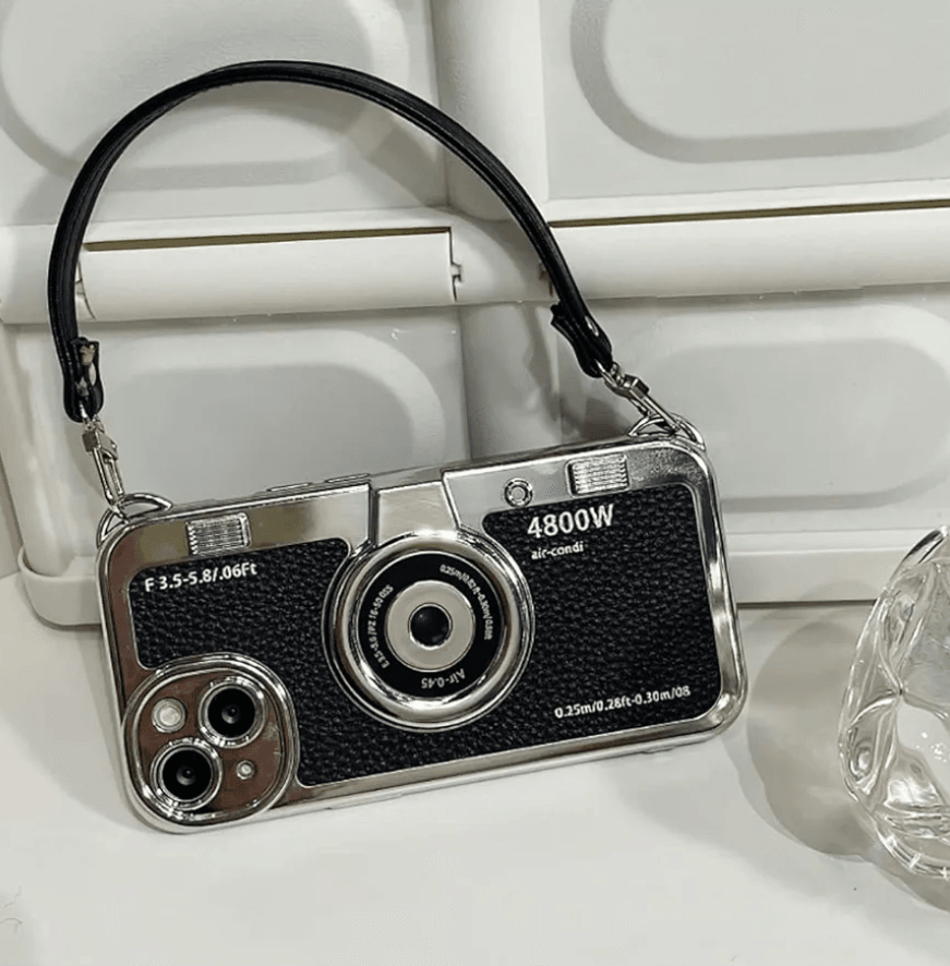 Premium 3D Camera Style Leather Strap Case Cover - Guleel