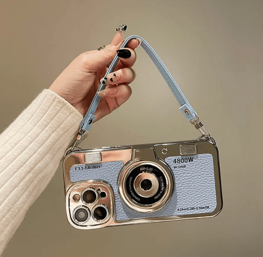 Premium 3D Camera Style Leather Strap Case Cover - Guleel