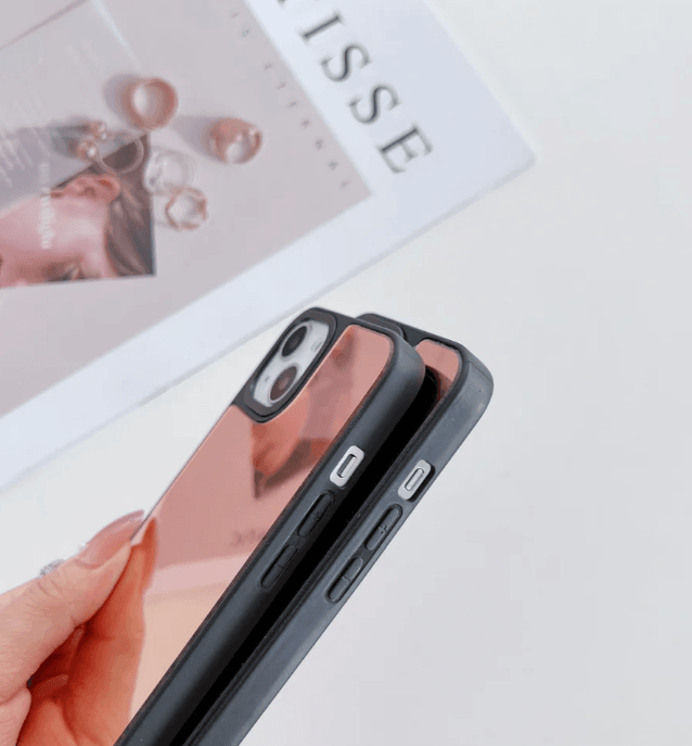 iPhone 13 Premium Mirror Reflective Phone Cover - Rose Gold - Guleel