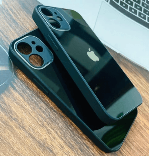 iPhone 12 Mini Premium Glass Finish Case - Black - Guleel