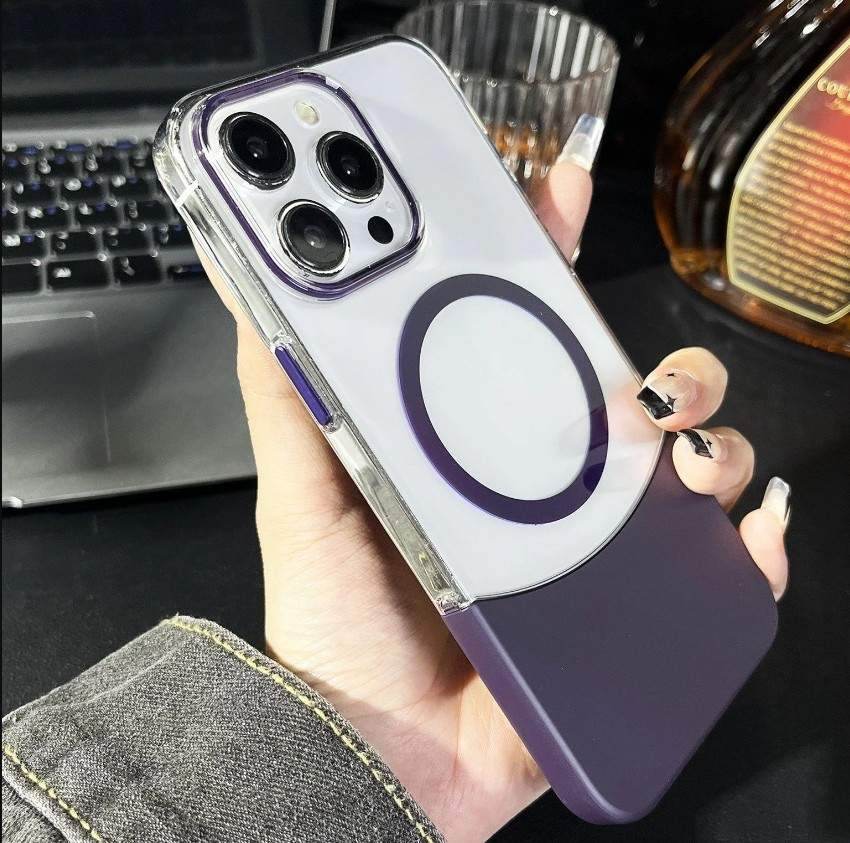 Magnetic MagSafe Transparent 2 in 1 Design Case - Purple - Guleel