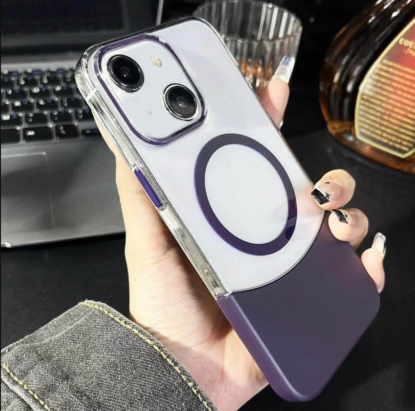 Magnetic MagSafe Transparent 2 in 1 Design Case - Purple - Guleel