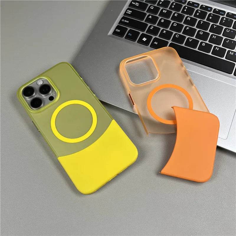 Magnetic Magsafe Matte Finish 2 in 1 Design Case - Titanium Grey - Guleel