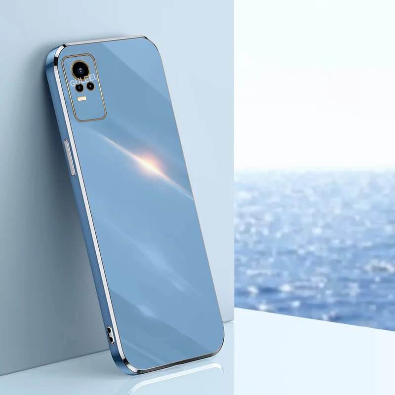 Vivo V20 Premium Silicon Case Cover - Blue - Guleel