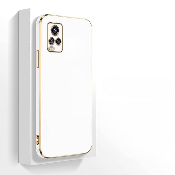 Vivo V20 Premium Silicon Case Cover - White - Guleel