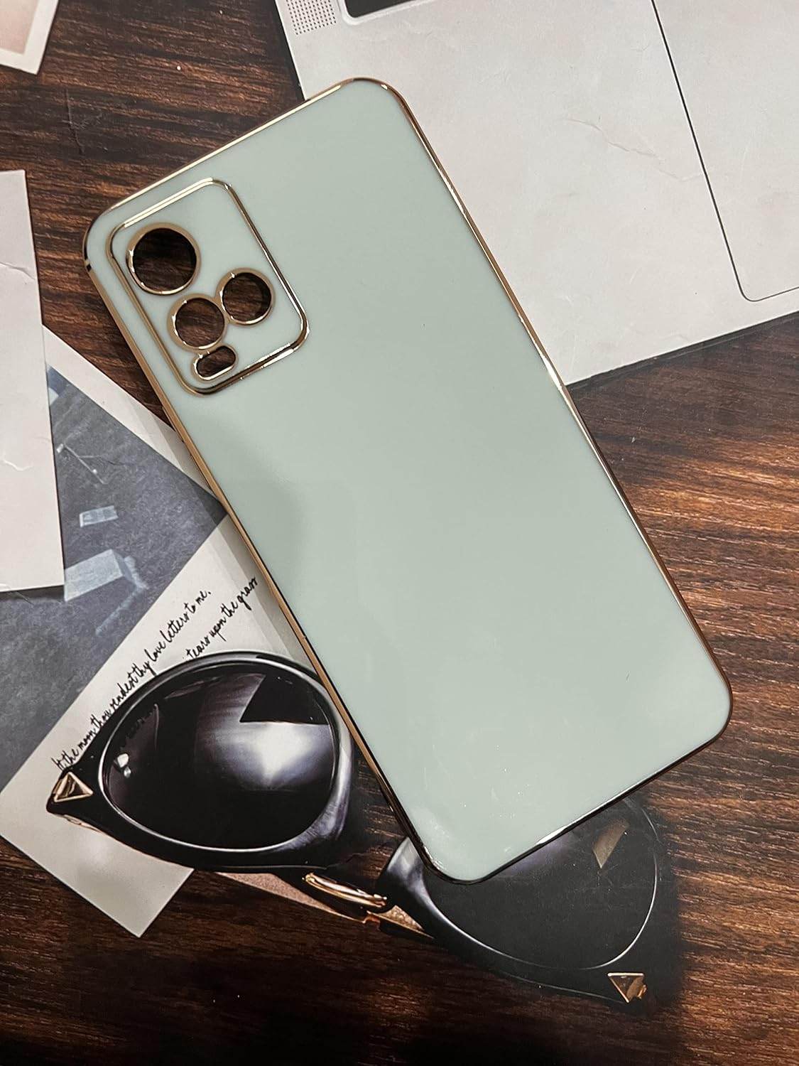 Vivo V21 5G Premium Silicon Case Cover - Mint Green - Guleel