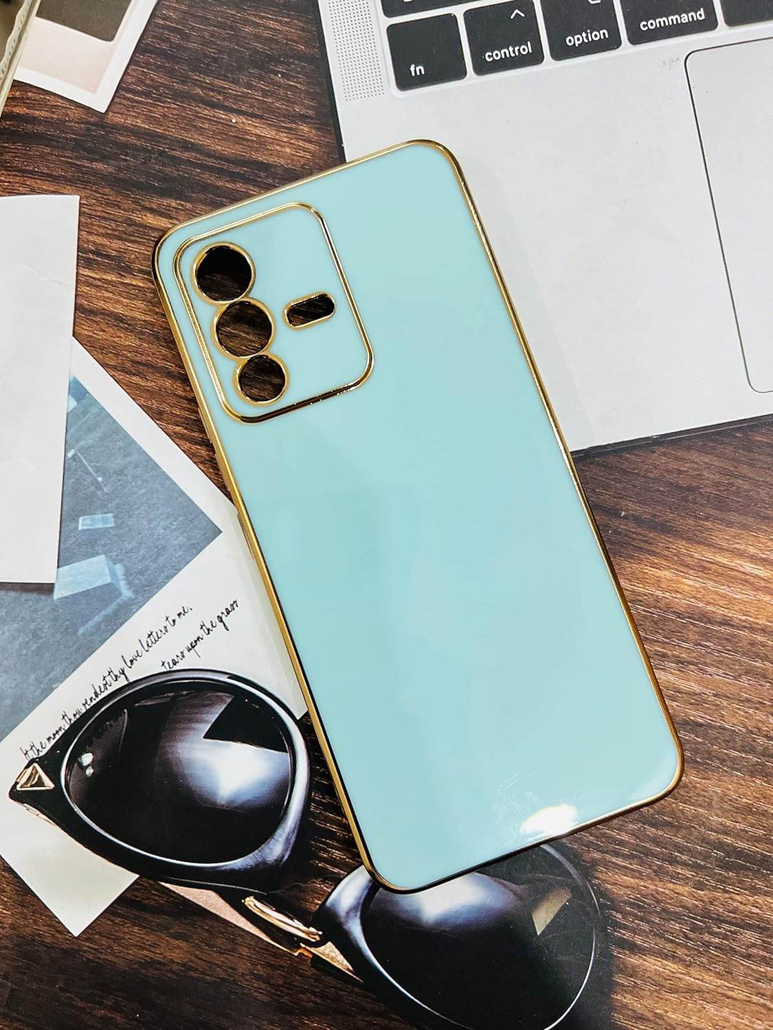Vivo V23 Pro 5G Premium Silicon Case Cover - Mint Green - Guleel