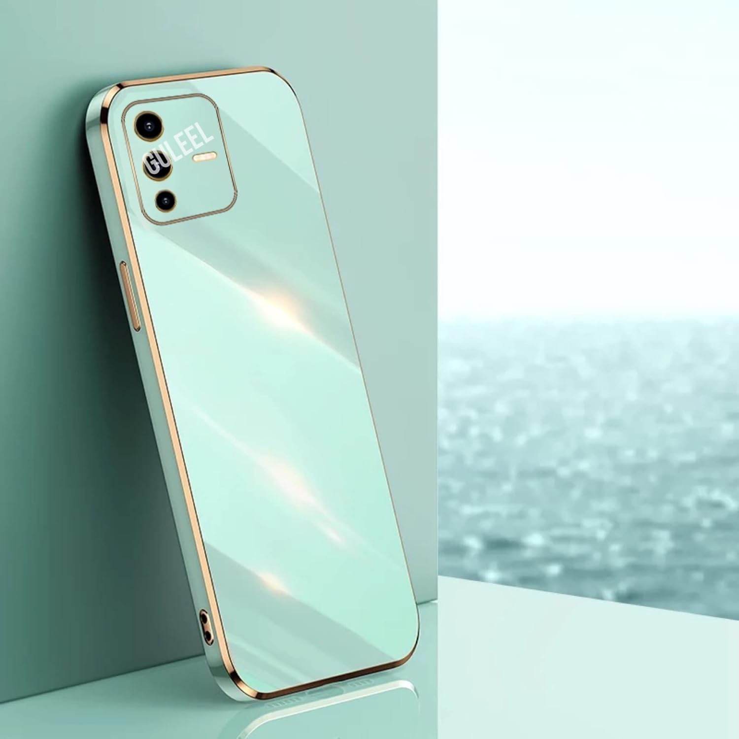 Vivo V23 5G Premium Silicon Case Cover - Mint Green - Guleel