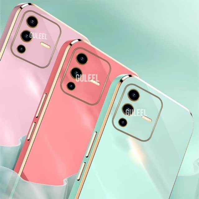 Vivo V23 5G Premium Silicon Case Cover - Mint Green - Guleel
