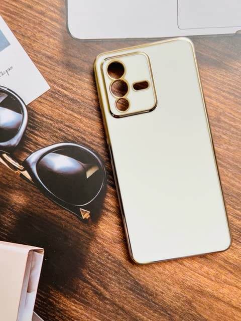 Vivo V23 Pro 5G Premium Silicon Case Cover - White - Guleel