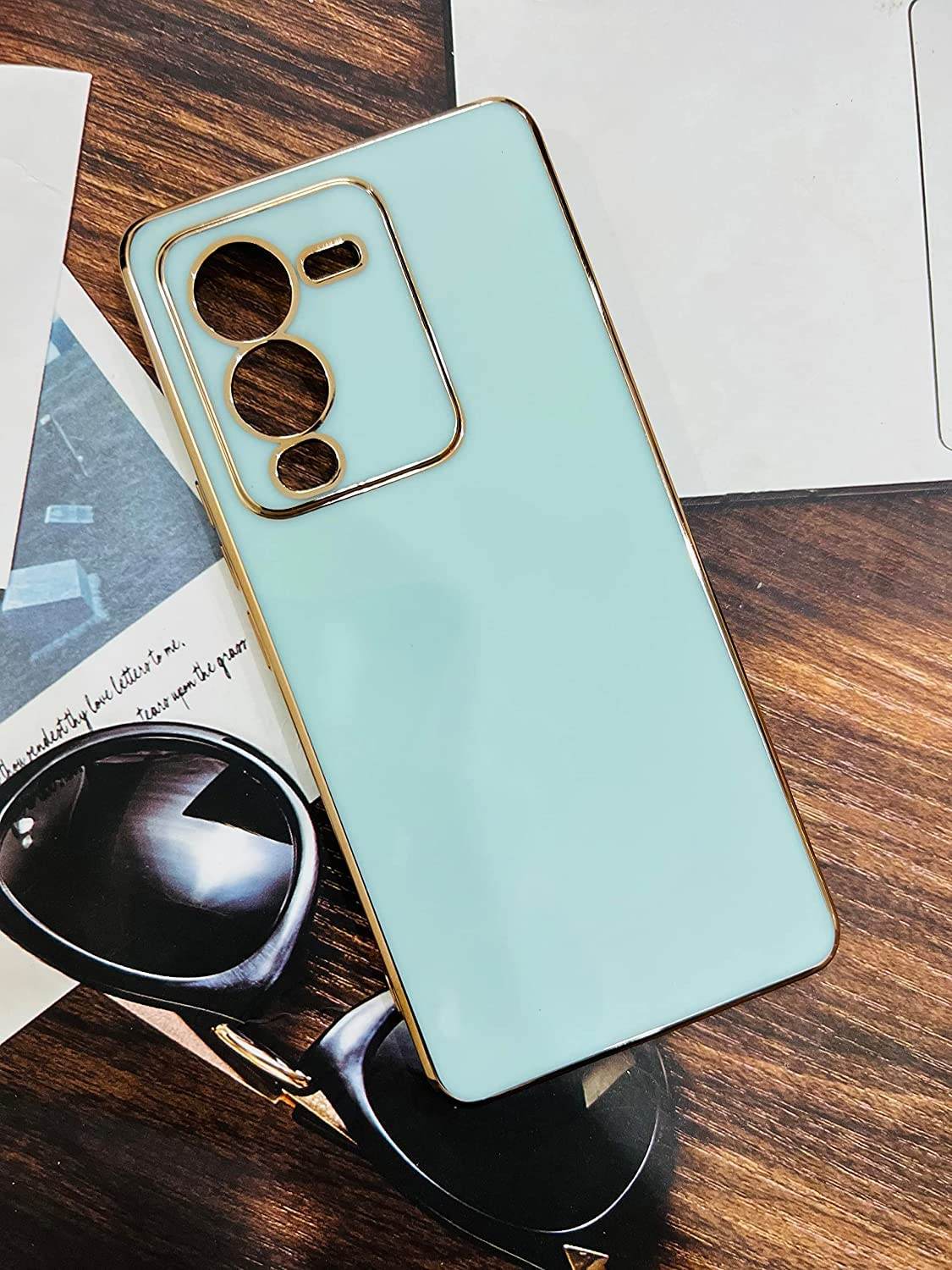 Vivo V25 Pro 5G Premium Silicon Case Cover - Mint Green - Guleel