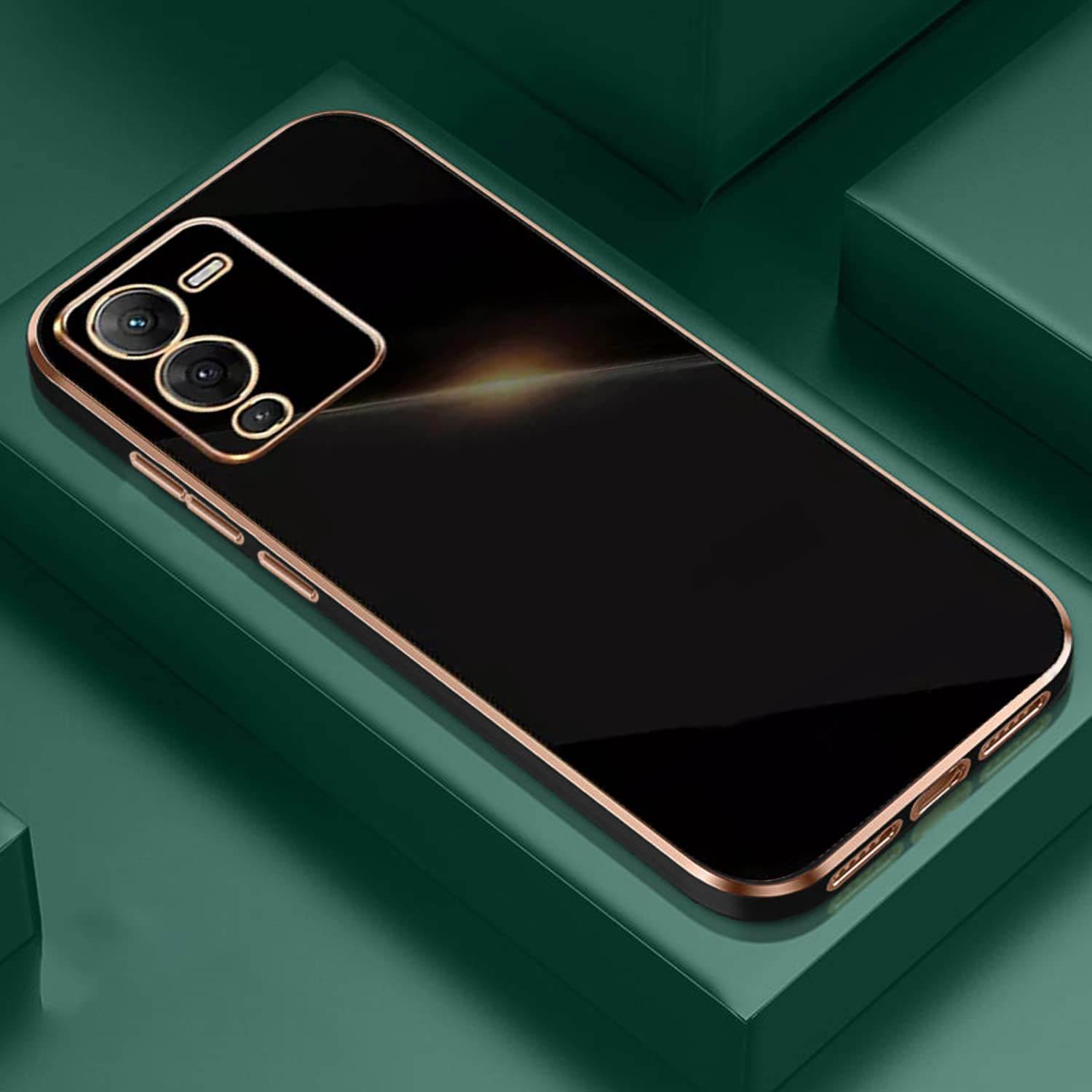 Vivo V25 Pro 5G Premium Silicon Case Cover - Black - Guleel