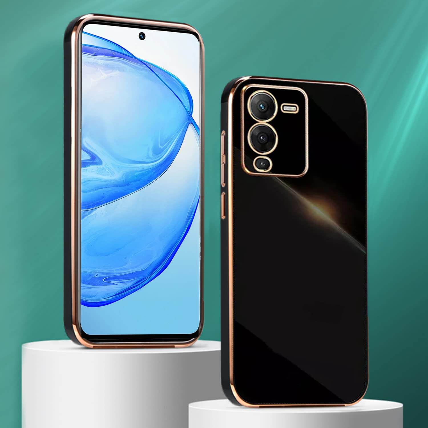 Vivo V25 Pro 5G Premium Silicon Case Cover - Black - Guleel