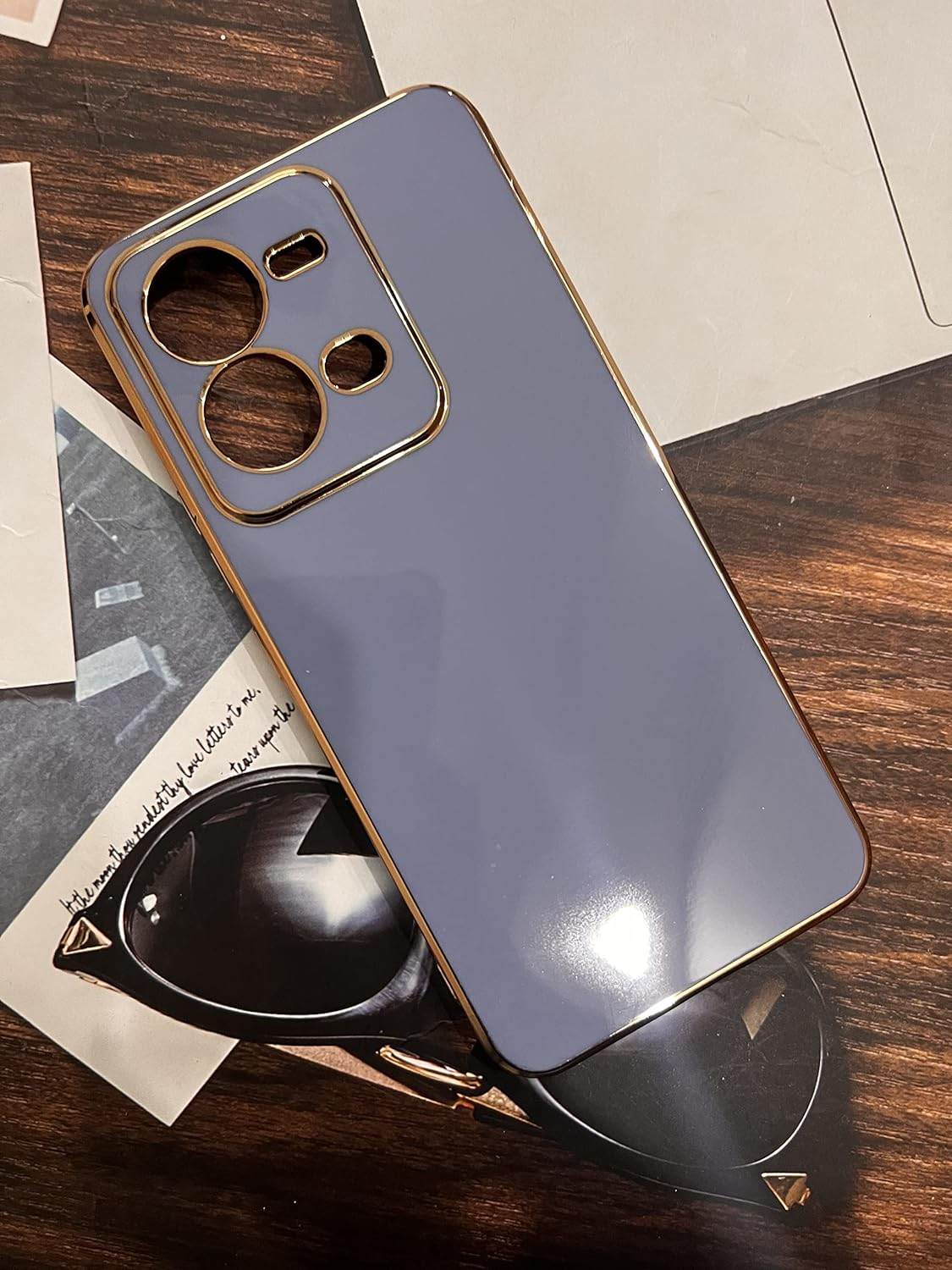 Vivo V25 5G Premium Silicon Case Cover - Blue - Guleel