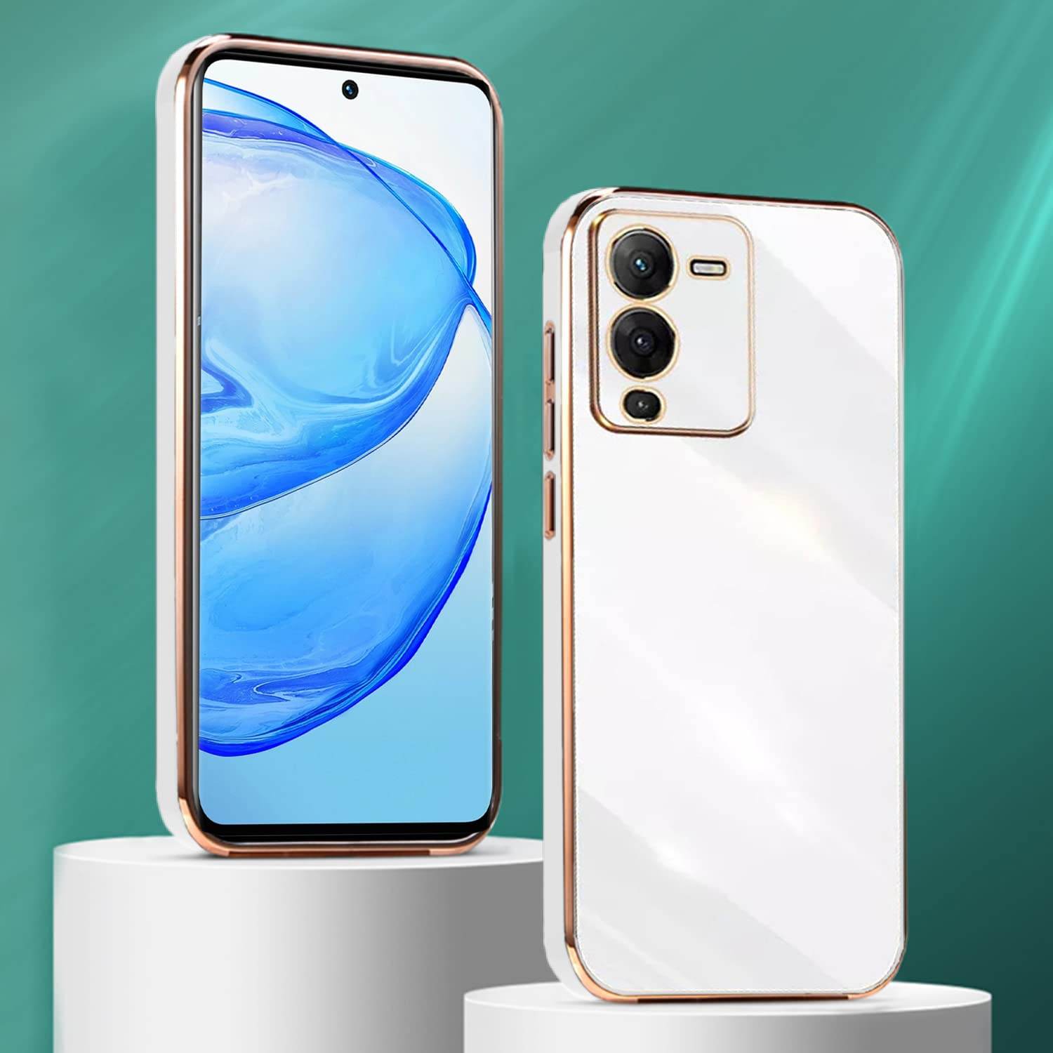 Vivo V25 Pro 5G Premium Silicon Case Cover - White - Guleel
