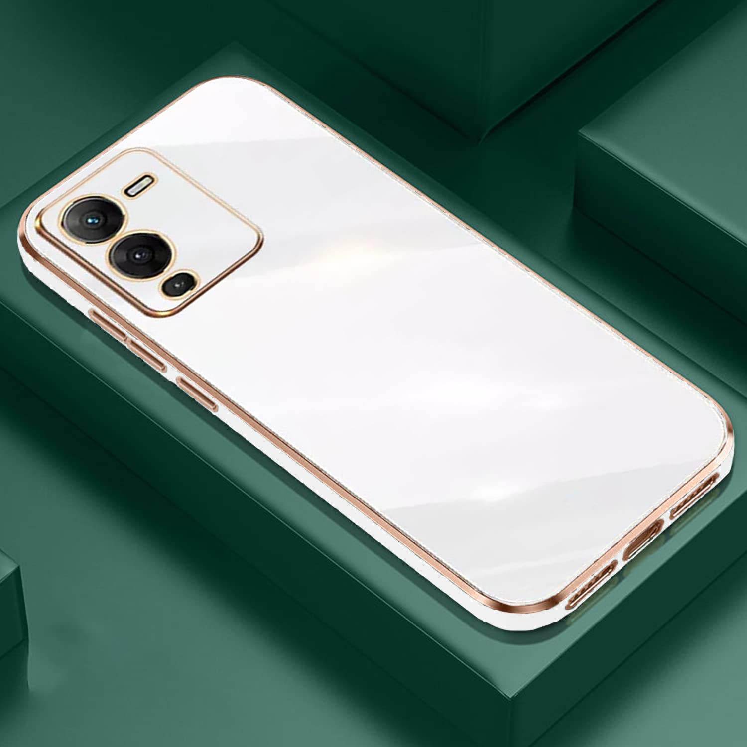Vivo V25 Pro 5G Premium Silicon Case Cover - White - Guleel