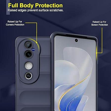 Vivo V40 / V40 Pro Liquid Silicon Back Case- Blue - Guleel