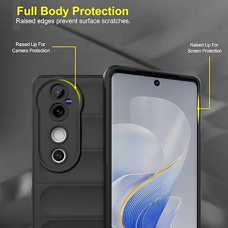 Vivo V40 / V40 Pro Liquid Silicon Back Case- Black - Guleel