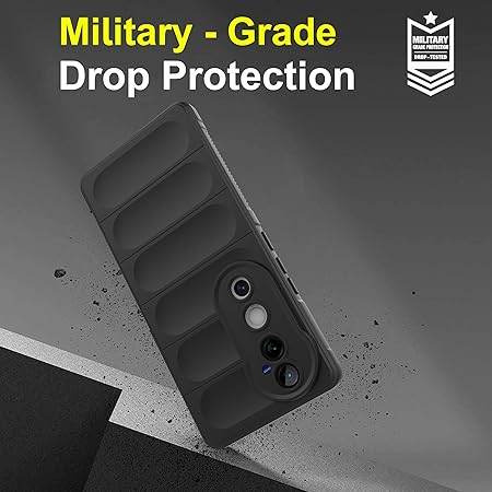 Vivo V40 / V40 Pro Liquid Silicon Back Case- Black - Guleel