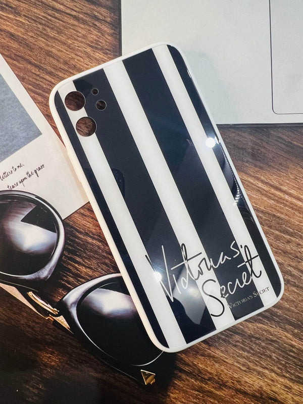iPhone 12 Premium Mirror Finish Victoria Secret Camera Protection- Black - Guleel