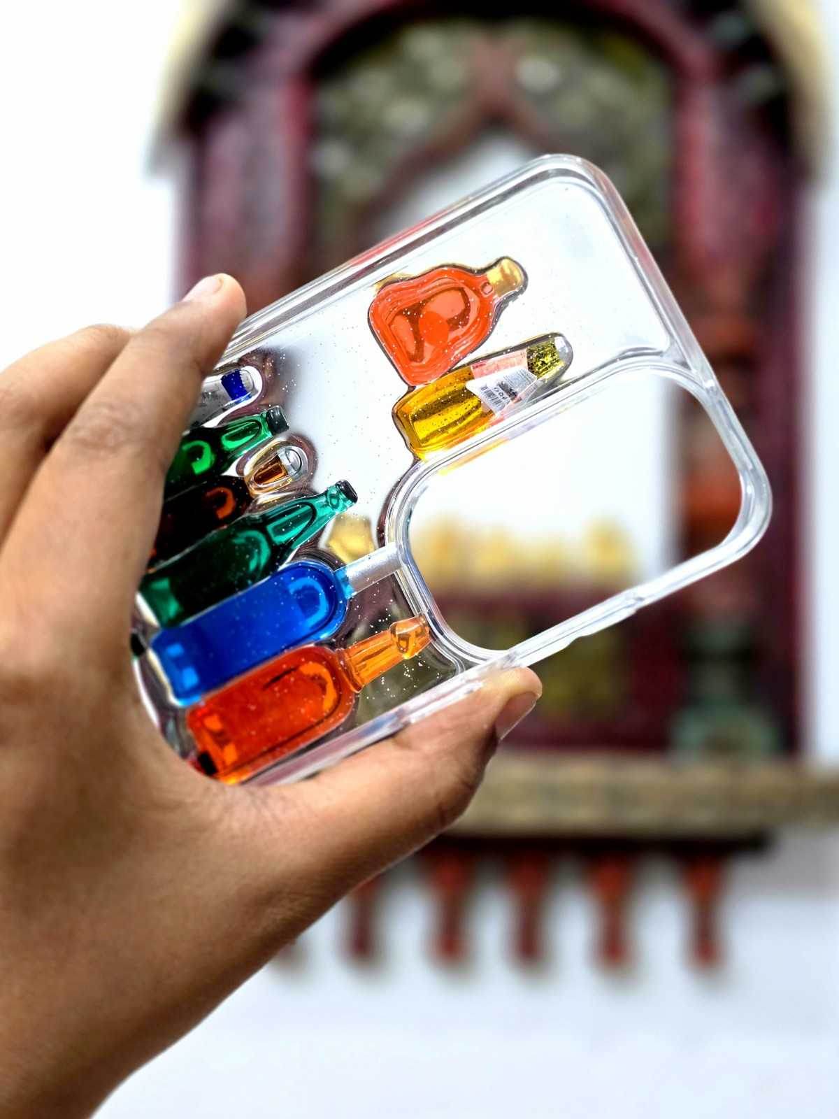 Premium Shockproof 3D Bottles Transparent Case - Guleel