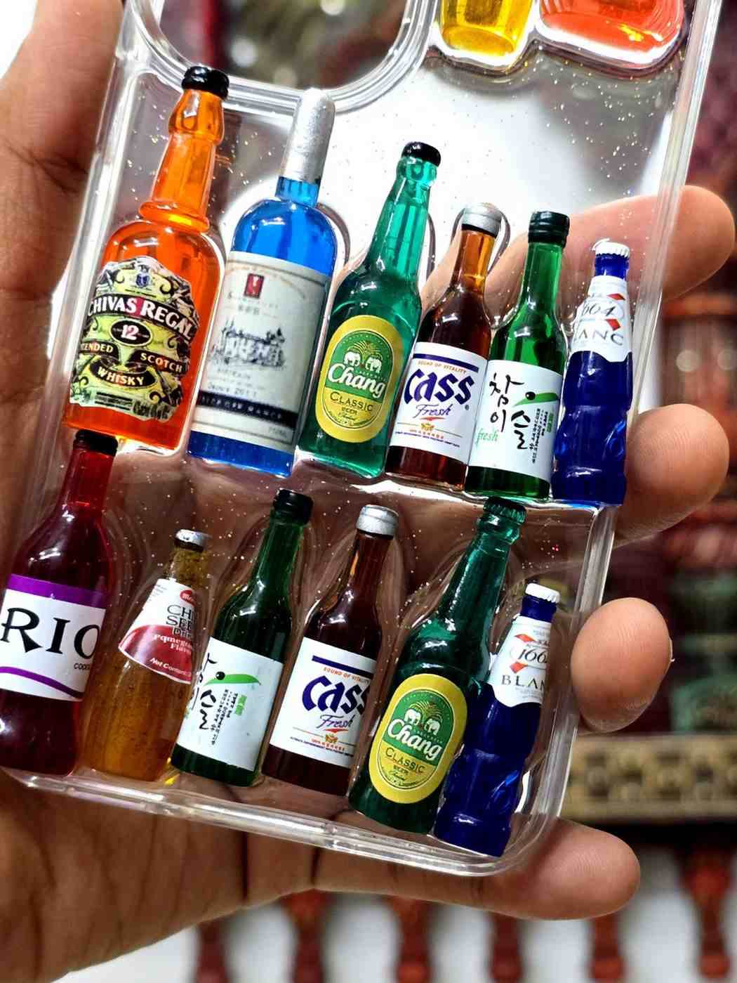 Premium Shockproof 3D Bottles Transparent Case - Guleel