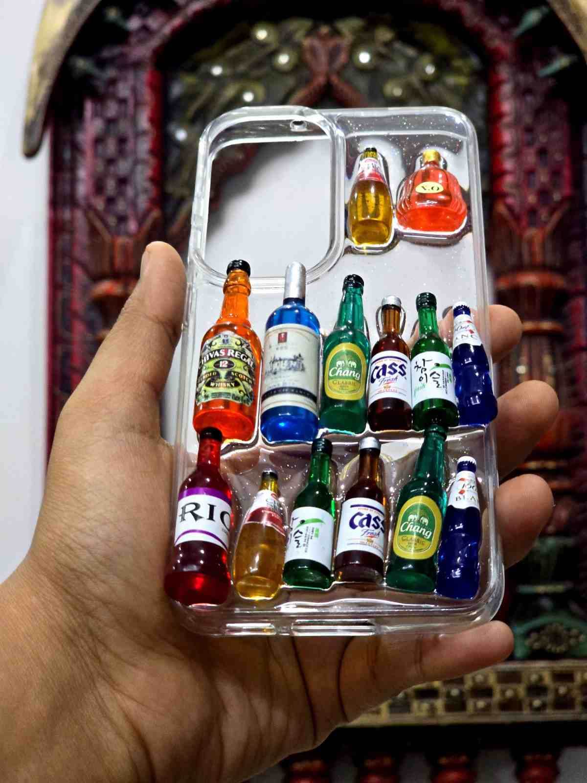 Premium Shockproof 3D Bottles Transparent Case - Guleel