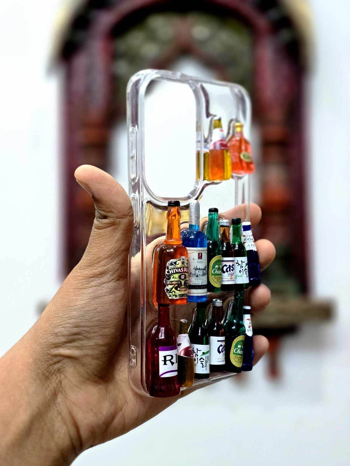 Premium Shockproof 3D Bottles Transparent Case - Guleel