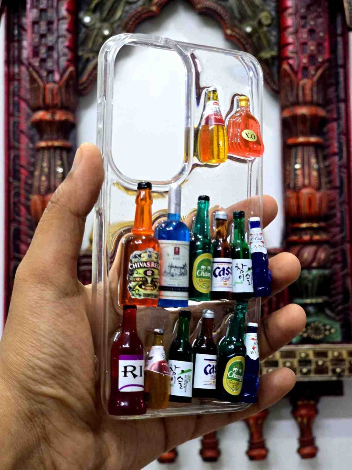 Premium Shockproof 3D Bottles Transparent Case - Guleel