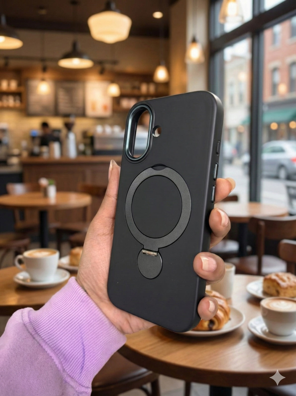 iPhone 16 Premium Shockproof Magsafe Stand Back Cover