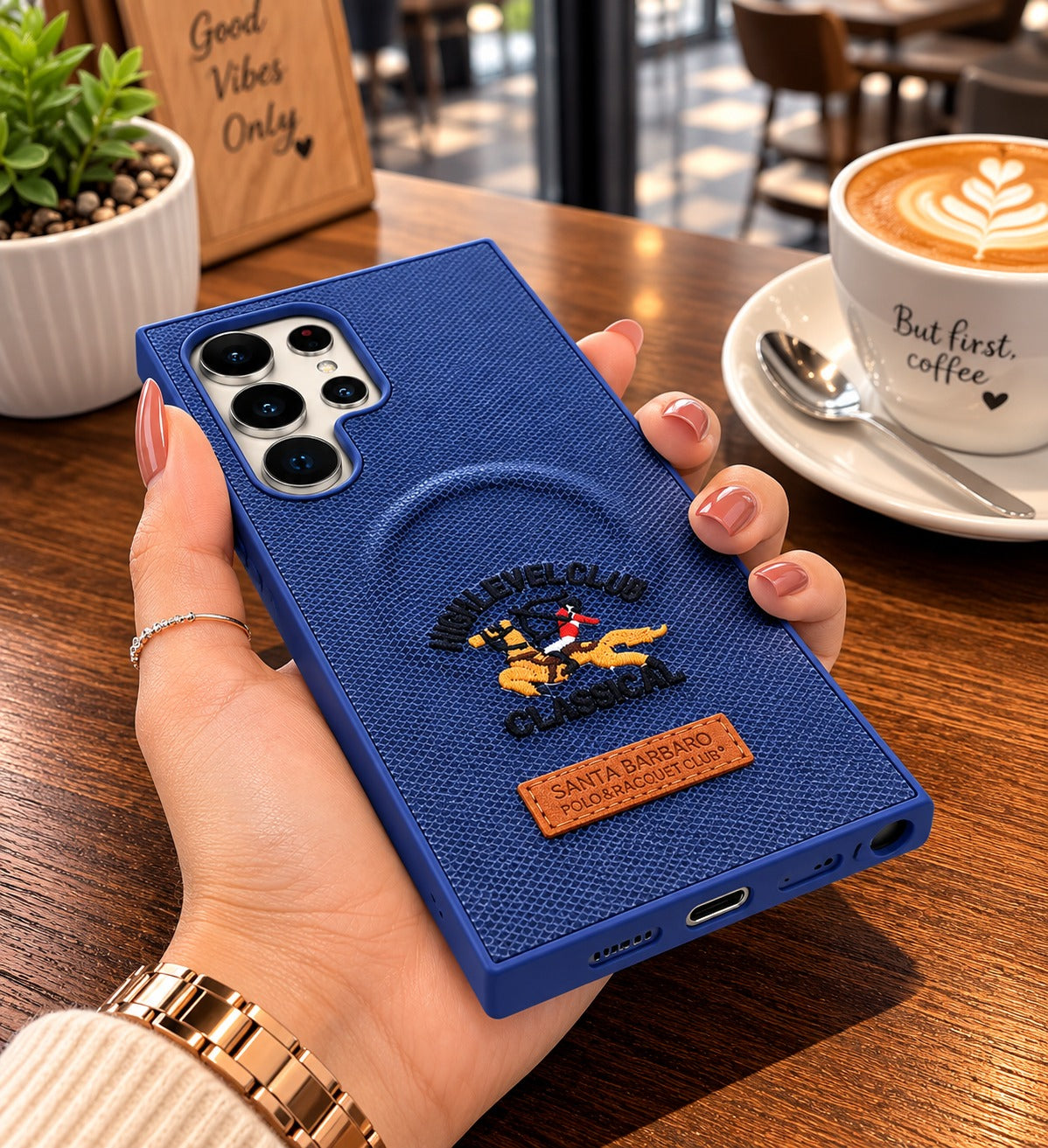 Luxury Polo Horse Leather Case - Blue (Copy)
