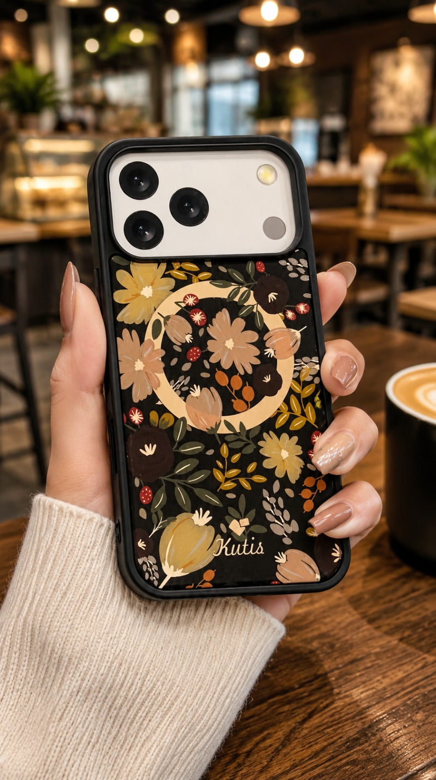 iPhone 17 Pro Premium Shockproof Flower Printed Magsafe Mobile Cover