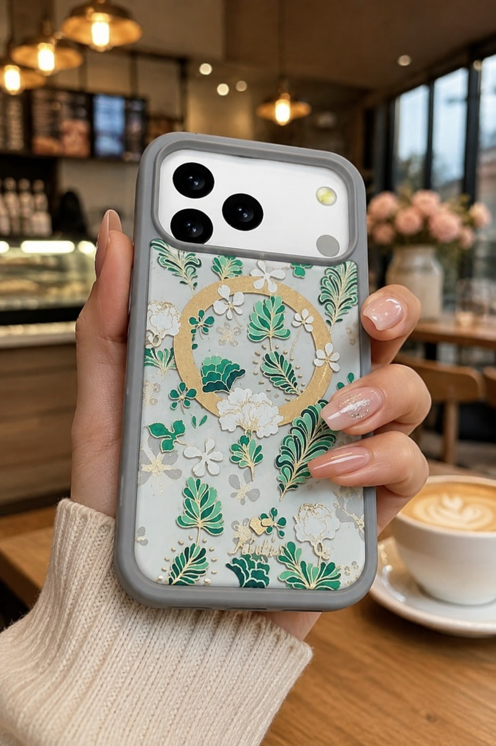 Premium Shockproof Flower Printed Magsafe Mobile Cover
