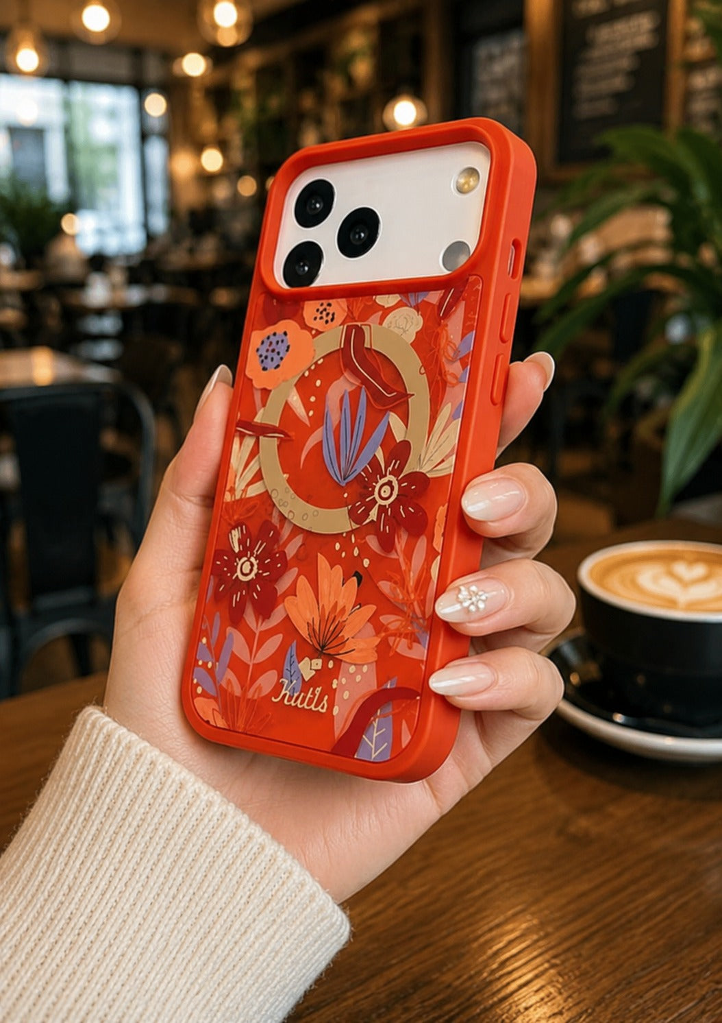 iPhone 17 Pro Premium Shockproof Flower Printed Magsafe Mobile Cover