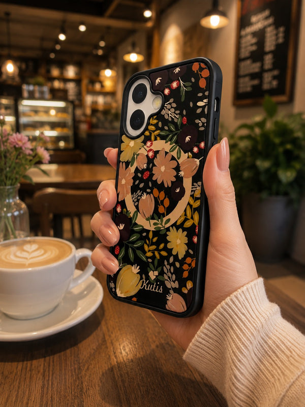 iPhone 17 Premium Shockproof Flower Printed Magsafe Mobile Cover