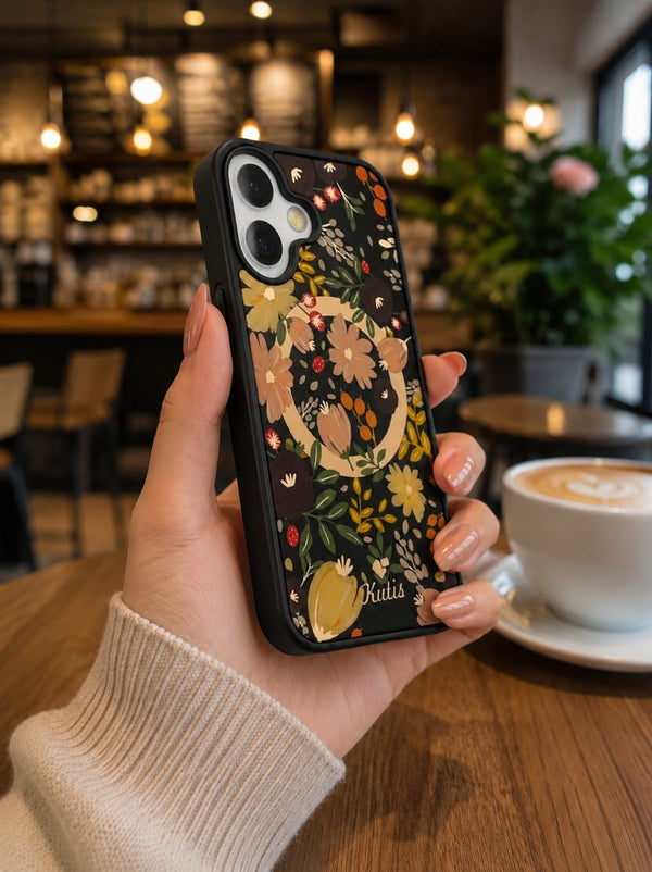 iPhone 17 Premium Shockproof Flower Printed Magsafe Mobile Cover