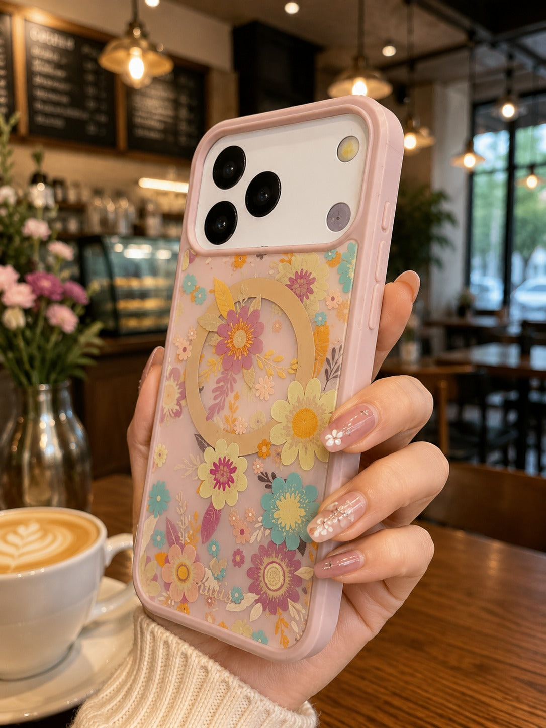 Premium Shockproof Flower Printed Magsafe Mobile Cover