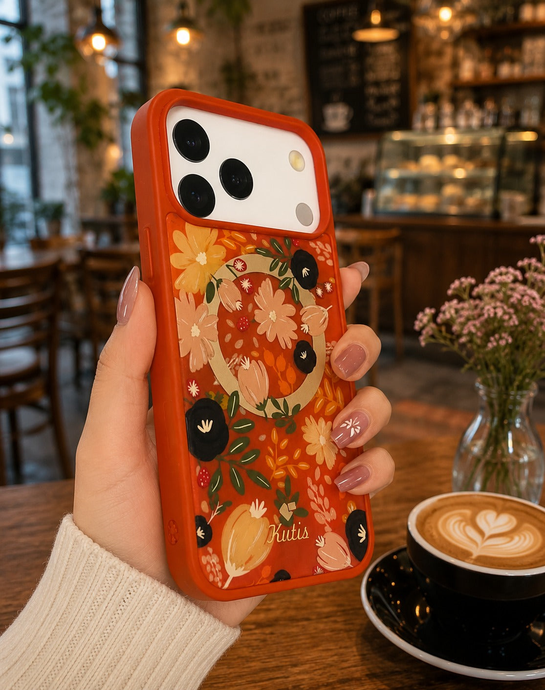 iPhone 17 Pro Premium Shockproof Flower Printed Magsafe Mobile Cover