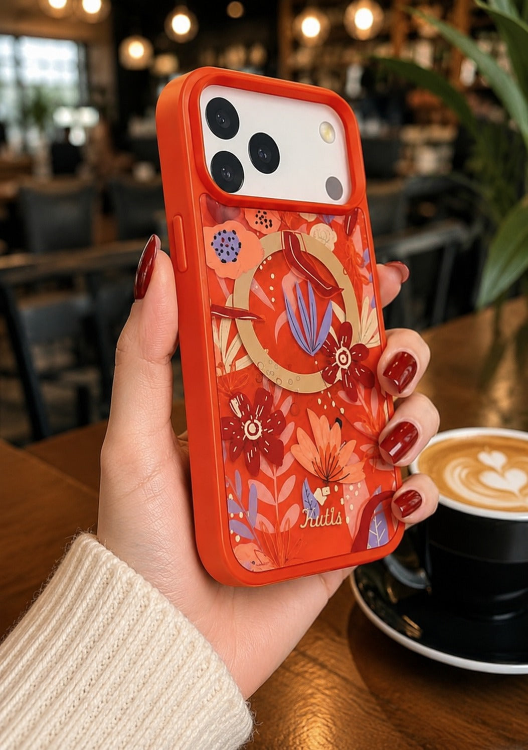 iPhone 17 Pro Premium Shockproof Flower Printed Magsafe Mobile Cover