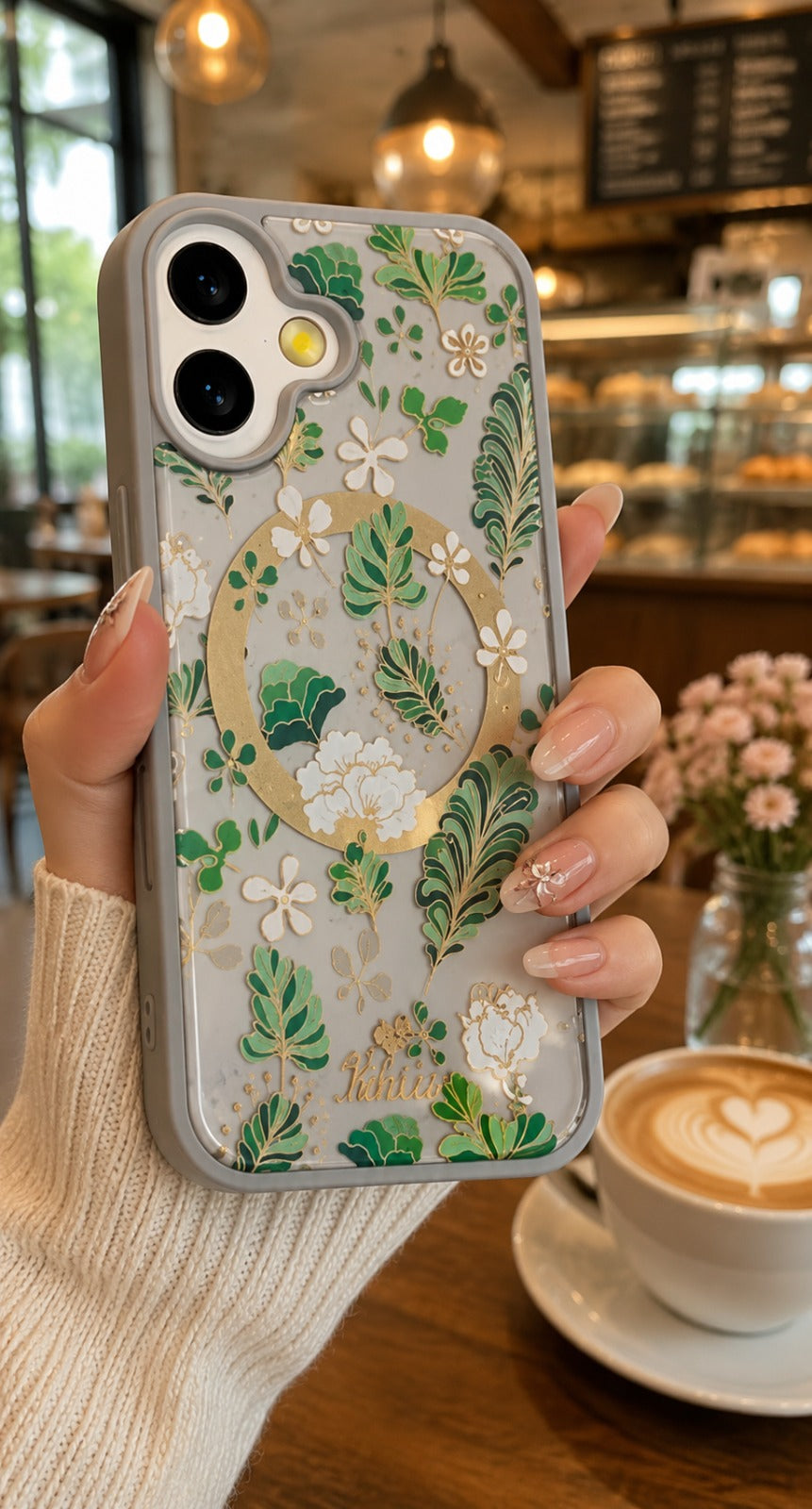 Premium Shockproof Flower Printed Magsafe Mobile Cover