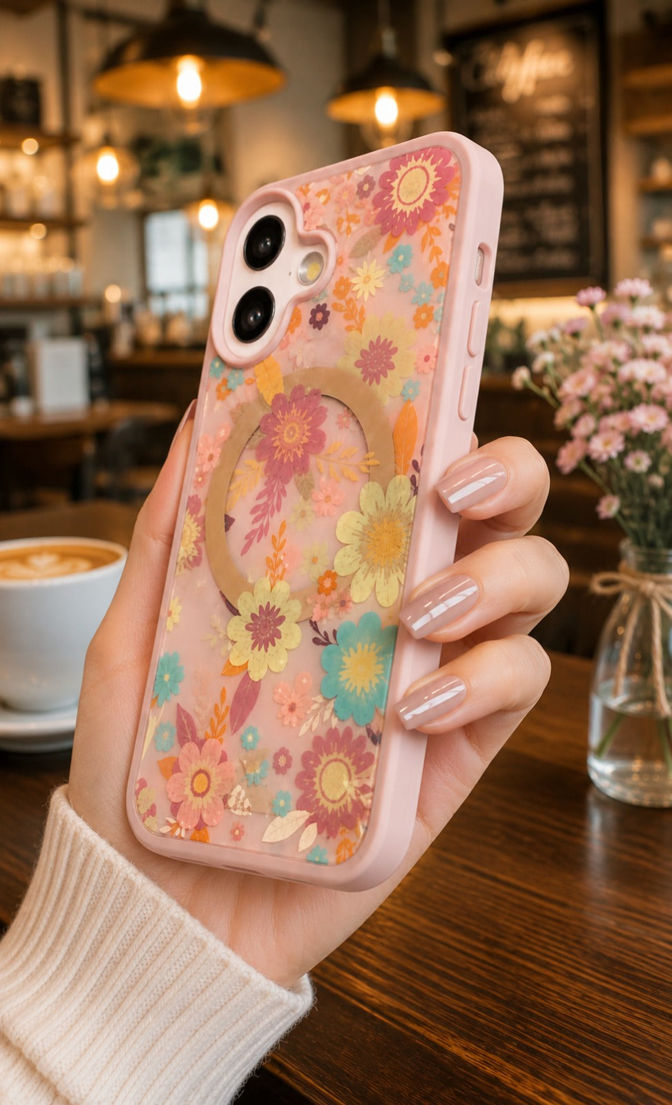 Premium Shockproof Flower Printed Magsafe Mobile Cover