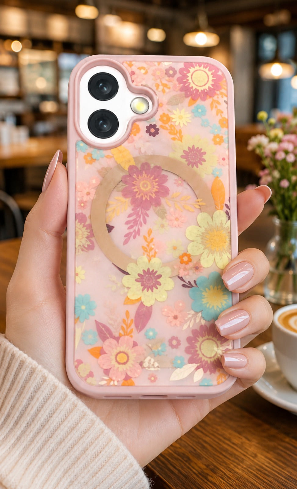 Premium Shockproof Flower Printed Magsafe Mobile Cover