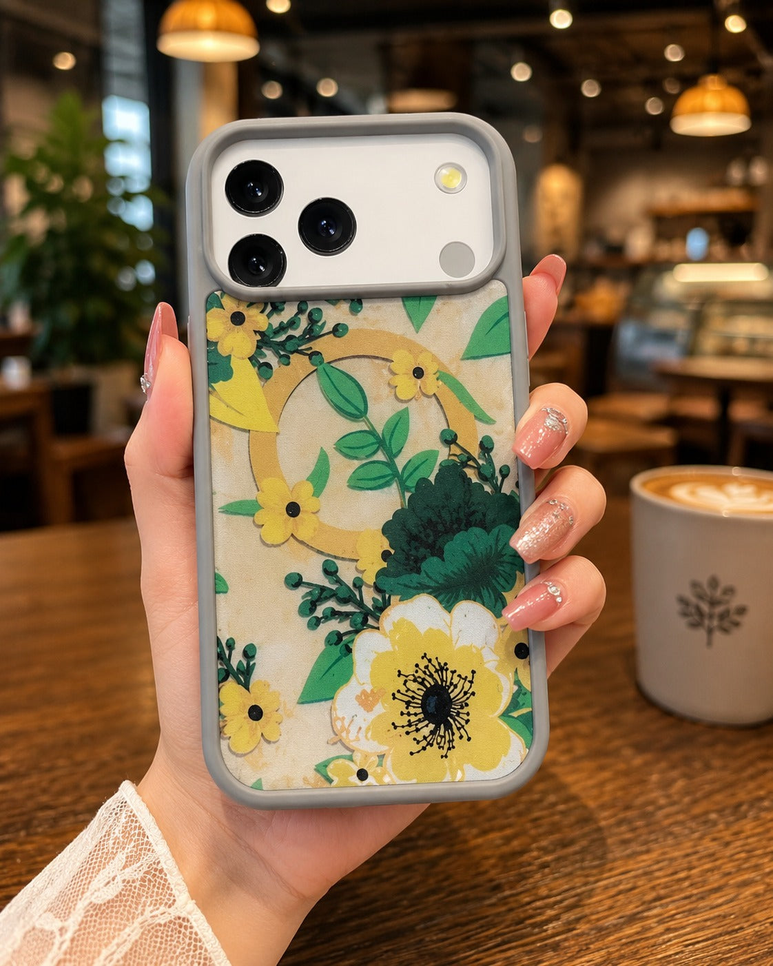 Premium Shockproof Flower Printed Magsafe Mobile Cover