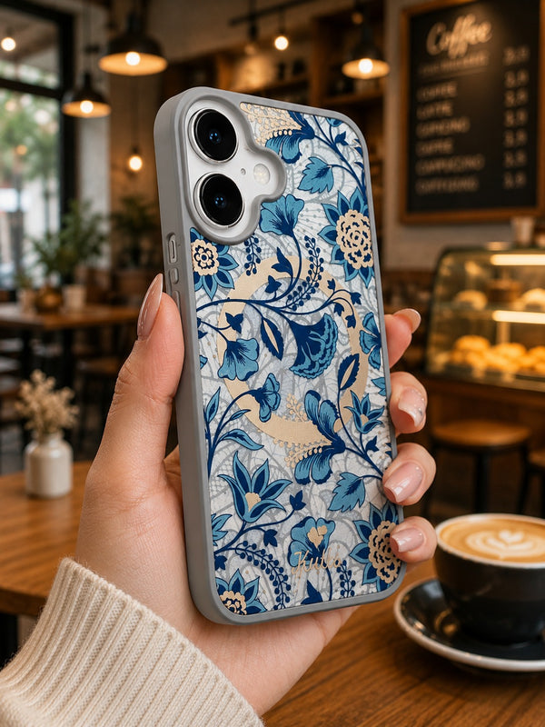 iPhone 17 Premium Shockproof Flower Printed Magsafe Mobile Cover
