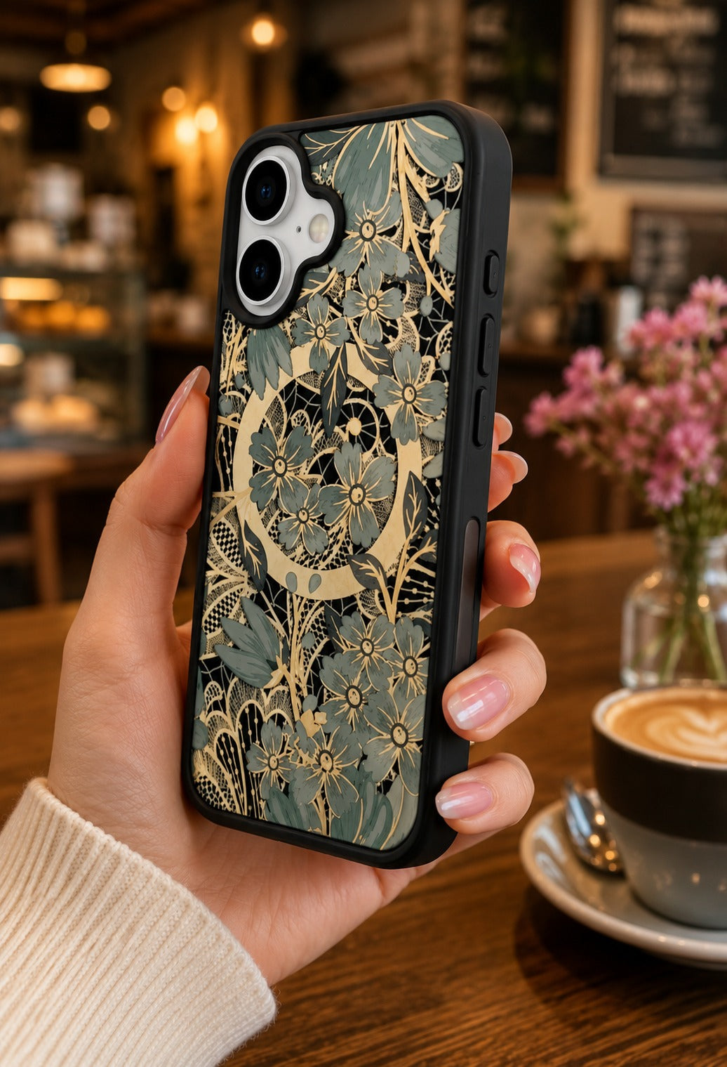 iPhone 17 Premium Shockproof Flower Printed Magsafe Mobile Cover